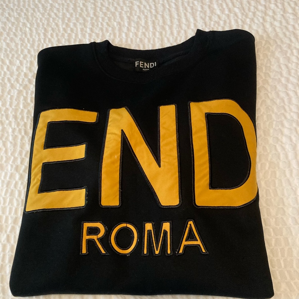 Fendi Black Sweatshirt with Gold Accents